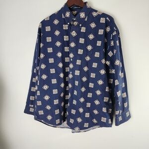 Salty Dog Imperial Poplin Long Sleeve Cotton Button Down Shirt Size Large